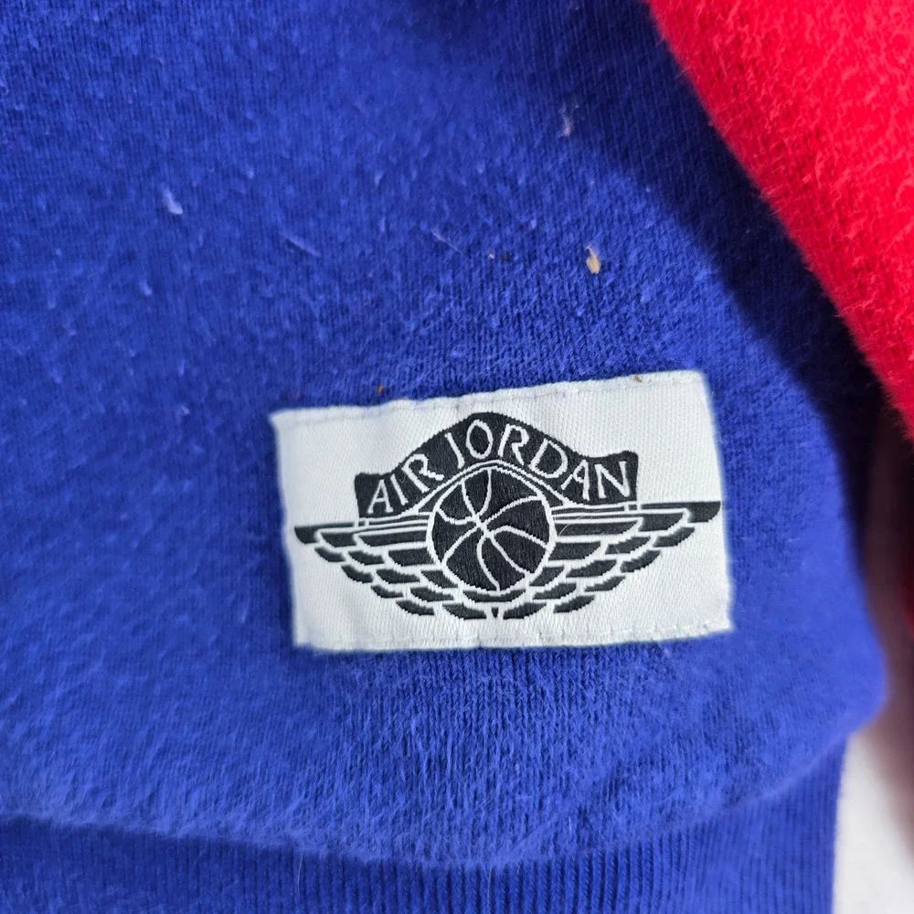 Jordan Sweatshirt Mens 3XL Crewneck Blue Red Wings Logo Pullover AO0426-455